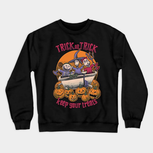 Halloween Kids Trick or Treat - Animation Parody Crewneck Sweatshirt by Studio Mootant